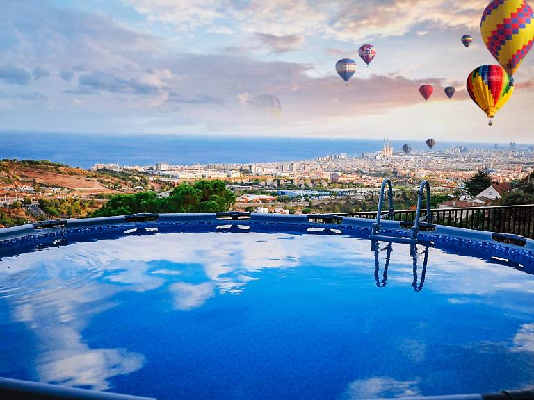 A+View Private Terrace Private Pool Family Fun - B&B Badalona