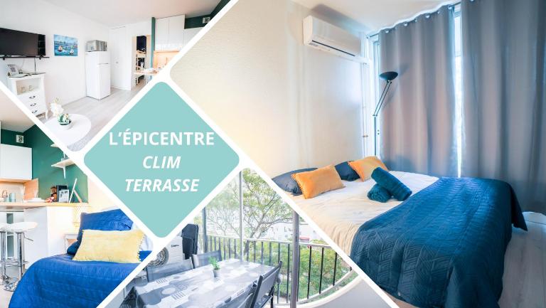 L'Épicentre - Clim - Vu sur port- Terrasse -Plage TOP PROS SERVICES - B&B La Grande-Motte