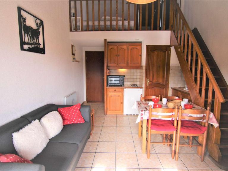 Studio mezzanine Les Saisies - 4 pers, balcon sud, centre station - FR-1-594-307 - B&B Hauteluce
