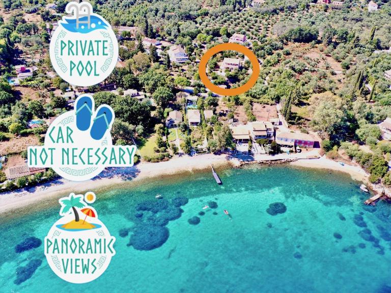 Beach Villa Petros with private pool by DadoVillas - B&B Kassiopi