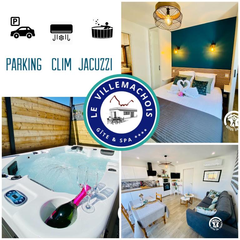 Gîte & Spa Le Villemachois - 4 étoiles - Jacuzzi couvert - Calme et Indépendant - Clim - Parking - 5 min Carcassonne - B&B Villemoustaussou