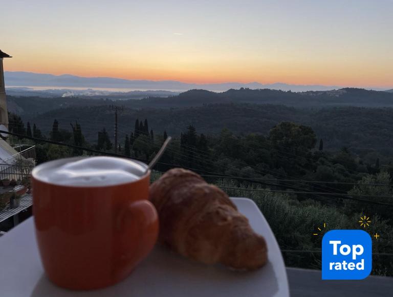 Schönes Familienappartement in Pelekas, Corfu mit Meerblick - B&B Pelekas