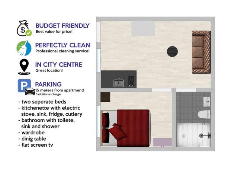 Budget Apartment LeLo Centar 5 - B&B Osijek