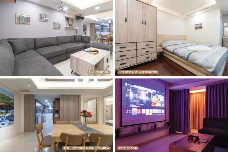 3B2b Warm Cinema Home 4 Min to Xinyi Anhe MRT 三房二衛 投影機 4分到信義安和站 - Ferienwohnung Taipeh