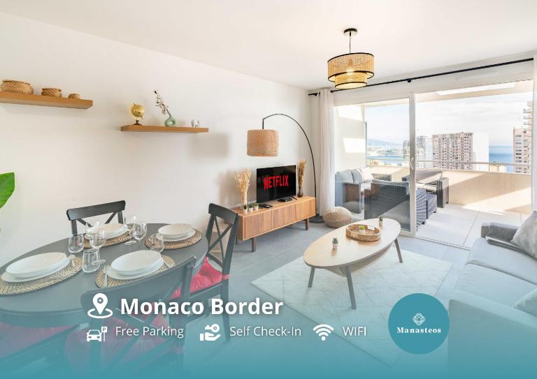 5mn Monaco - Terrasse vue mer - Parking - BE - B&B Beausoleil