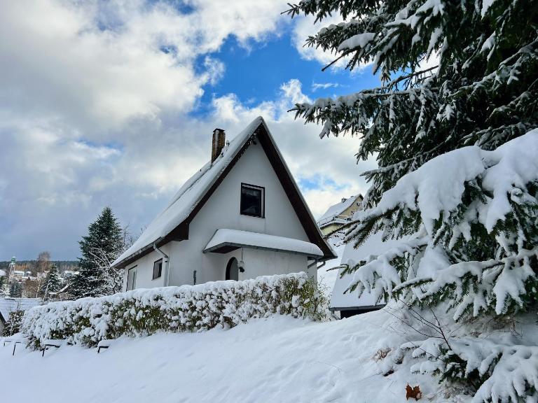 Urige Berghütte mit Kamin und Sauna im Erzgebirge nahe Schwarzwassertal - B&B Pobershau
