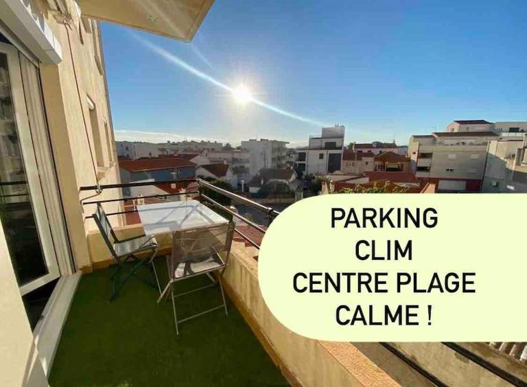 Appart T2 Calme - Centre de Canet - Parking - Clim - Chambres d'hôtes Canet-en-Roussillon