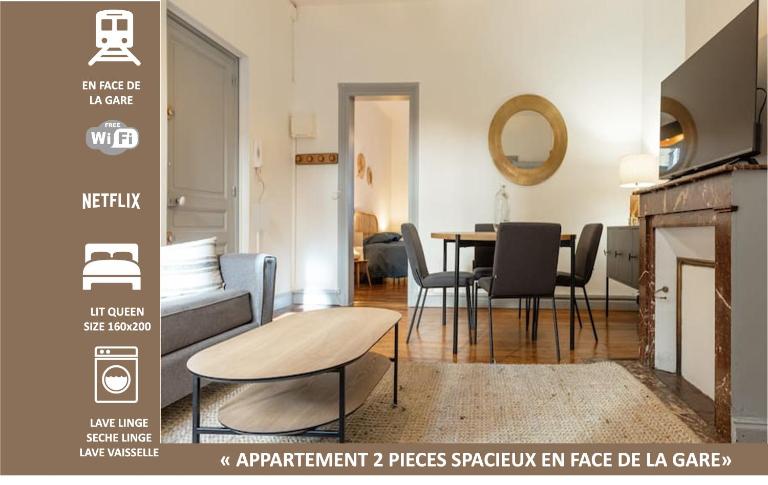 Le Théodore Bac-Spacieux T2 - Coup de coeur en face de la gare des Bénédictins - B&B Limoges