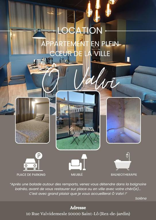 Ô Valvi - Suite balnéo, terrasse et parking privé - Saint-Lô centre - B&B Saint-Lô