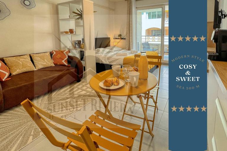 LE STELLA MARINE Studio AirCo garage for 2 By Sunset - Bed and Breakfast Juan-les-Pins