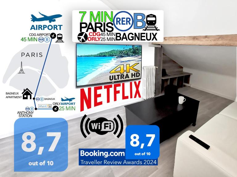 Bagneux Paris Confort Netflix RER B - Ferienwohnung Bagneux