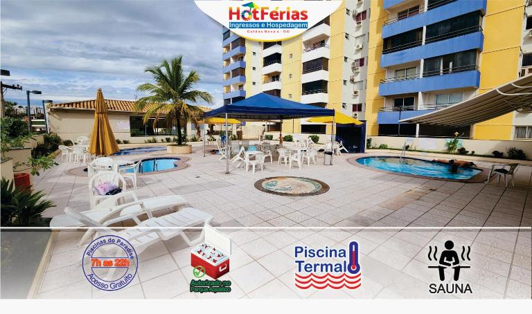 Flat Paradise com Piscinas Termais, próximo ao Shopping Singapura e ao Centro - HotFérias - B&B Caldas Novas