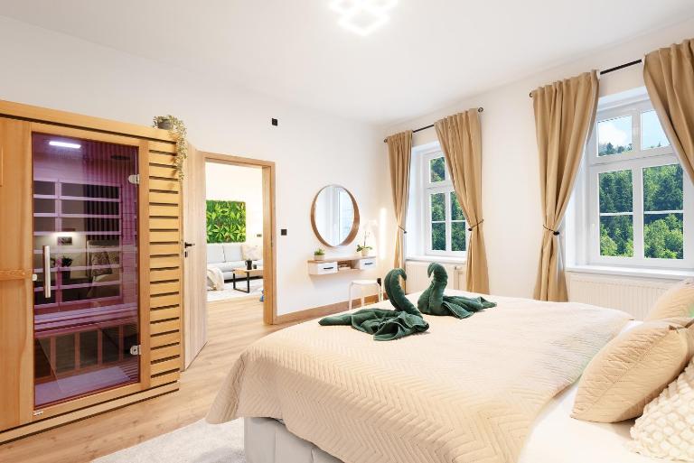 The Forest Apartment - Sauna, Center & Wood - B&B Karlovy Vary