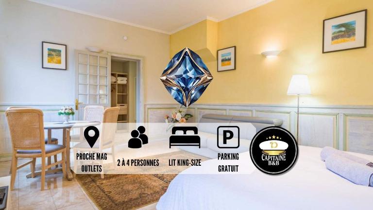 Le SAPHIR - Confort - Proche Mag Outlet Troyes - Parking gratuit - B&B Pont-Sainte-Marie