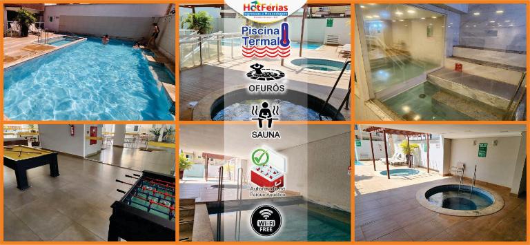 Everest Flat Service com Piscinas Termais, próx ao Shopping Singapura, Water Park, Clube Prive, Riviera, Boulevard - HotFérias - B&B Caldas Novas