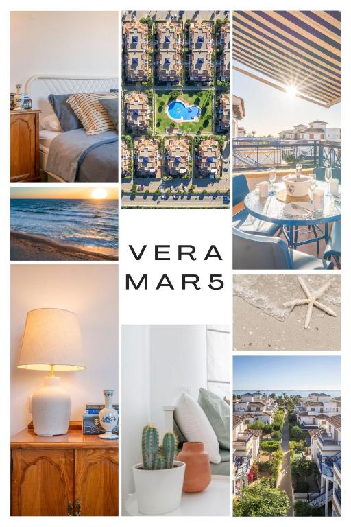 Apartamento ROSA del MAR Playas de Vera Ático en Primera Línea de Playa Piscina al Aire Libre Aparcamiento Gratuito WiFi Muy Rápido Acogedor con Calefacción - B&B Vera