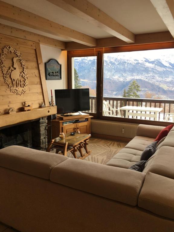 Vue Mont Blanc et toute la chaîne - Chambres d'hôtes Combloux