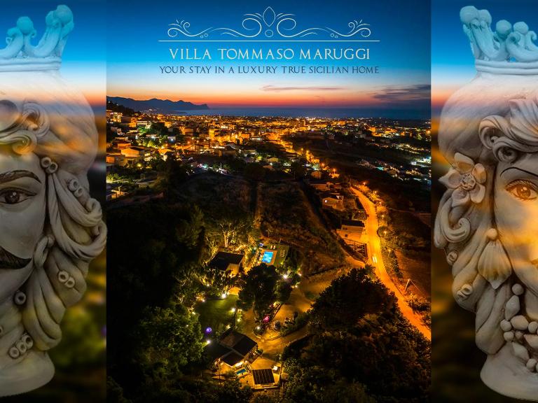 Villa Tommaso Maruggi, Sicilia, con Jacuzzi e piscina privata - Chambres d'hôtes Alcamo