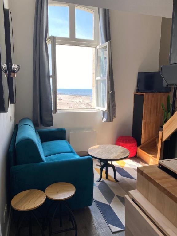 Une fenêtre sur l océan, Studio duplex dans résidence de standing avec piscine et vue sur mer - Ferienwohnung Le Croisic
