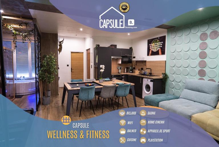 Capsule Wellness - sauna - balneo - machine de sport privatif - PS5 - 2 chambres - B&B Valenciennes