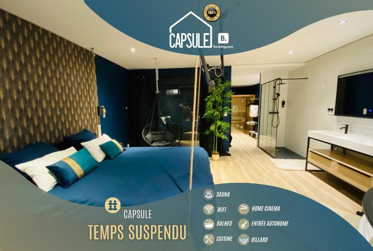 Capsule Temps suspendu - balnéo, home cinema & billard - B&B Valenciennes