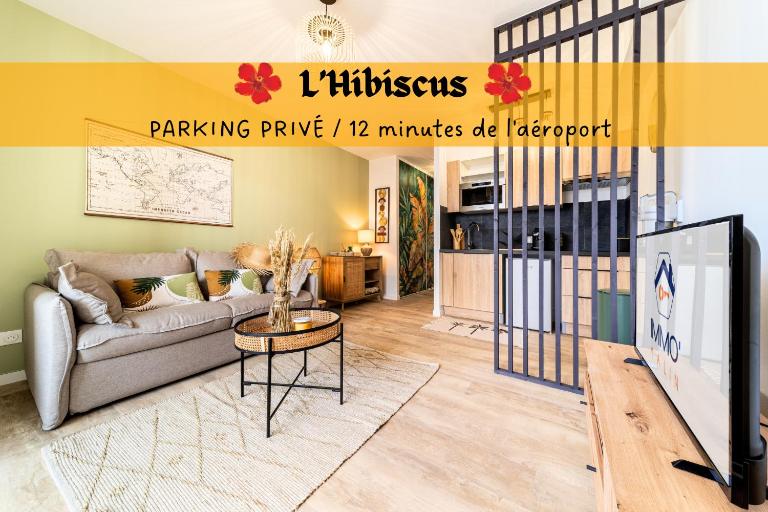 L'Hibiscus - Studio climatisé & cosy à St-Denis - B&B Saint-Denis