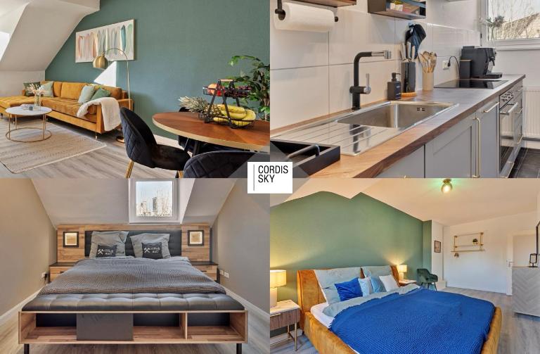 Zeche trifft Villa Apartments by Cordis Sky für bis zu 4 Personen 5 Minuten zur Messe Essen oder Hauptbahnhof - B&B Essen