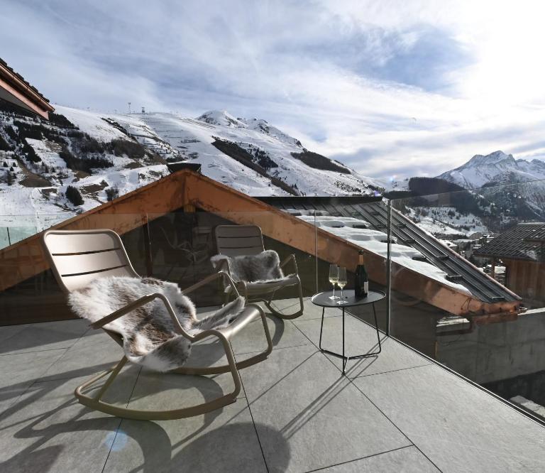 Chalets Horizon Blanc - Vue exceptionnelle Loup Blanc -Sauna extérieur Ours des Glaces -5 étoiles - Ferienwohnung Les Deux Alpes