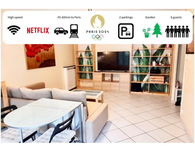 Appartement calme avec jardin proche de Paris - B&B Évry-les-Châteaux