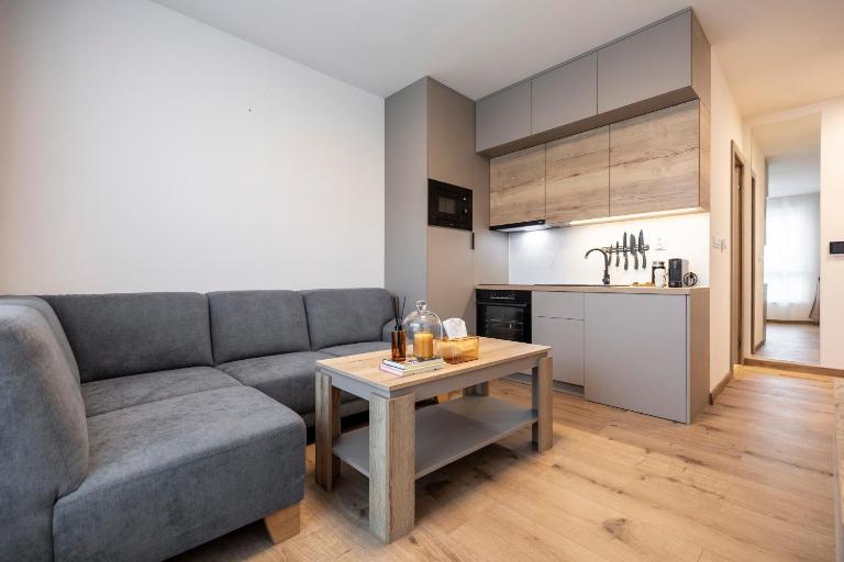 ALURE RESIDENCES 5 & 24h self check-in, private parking in front of the apartment building included, new building, the apartment building has its own park with a lake and outdoor fitness, children's playground, CITY CENTER - B&B Banská Bystrica