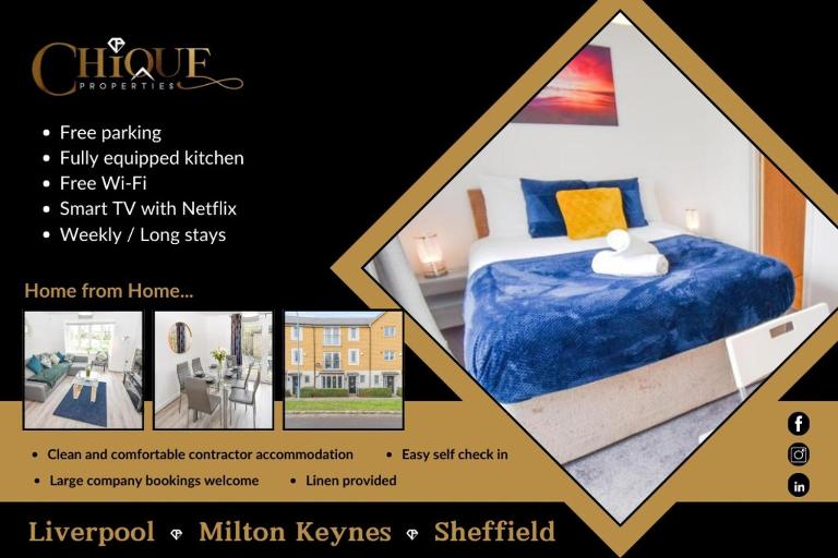 Milton Keynes 5BR CONTRACTORS house LONG STAYS welcome Managed by Chique Properties Ltd - B&B Broughton