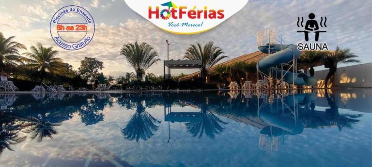 Flat Enseada em Caldas Novas, incluso Parque Aquático com Água Termal e Roupa de Cama, Parcele em até 6x - HotFérias - B&B Caldas Novas