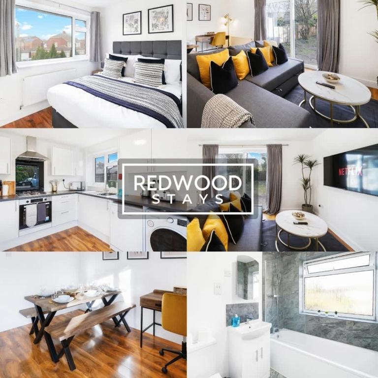 Cosy 3-Bedroom Serviced House with Free WiFi and Parking By Redwood Stays - Ferienwohnung Farnborough