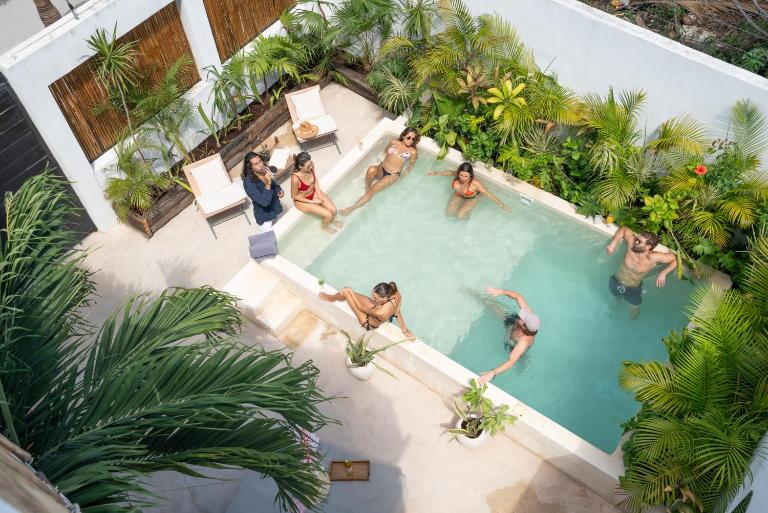 Private villa Maxanab 7rooms pool + Beach club - B&B Tulum