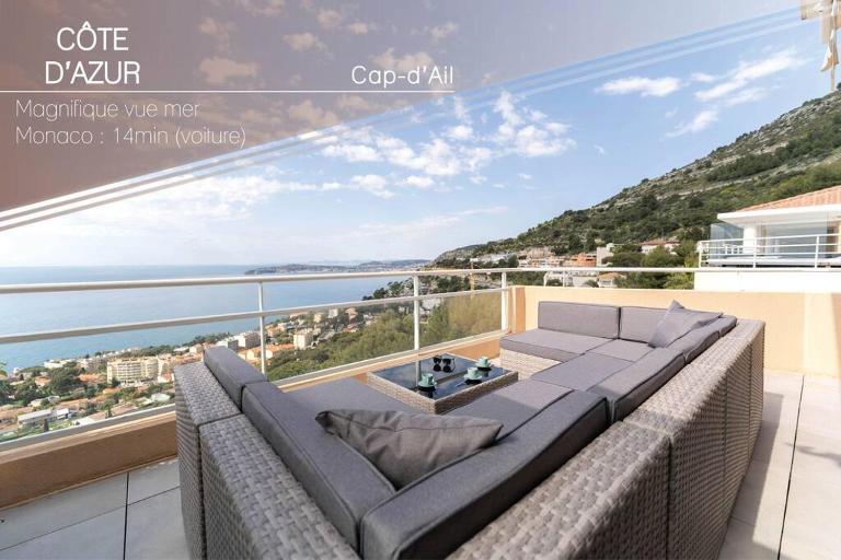 Magnifique appartement vue mer, piscine, garage - Chambres d'hôtes Cap-d'Ail