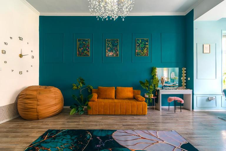 Art Deco Grand Apartment large livingroom area , fireplace - Bed and Breakfast Boedapest