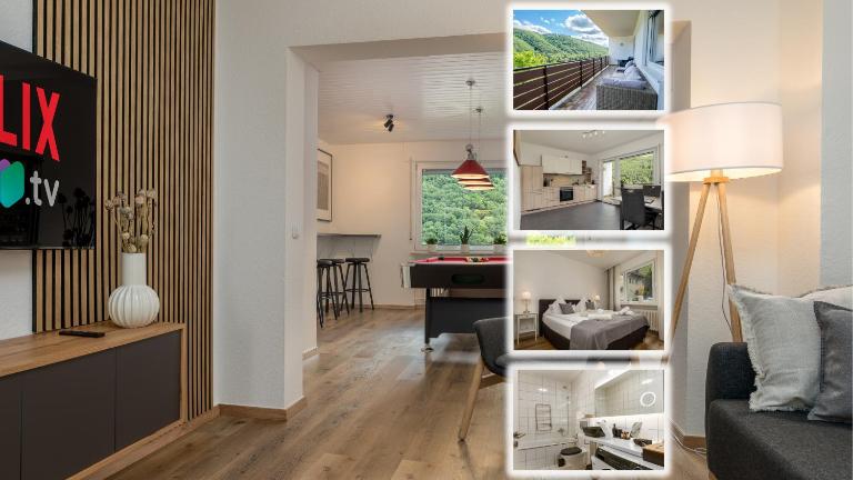 Elbling Appartement for 2 People - Billiards - Balcony with Mosel View - Parking - Wine Barrel Bar - Fully Equipped Kitchen - Netflix - WaipuTV - 3 km from Cochem - B&B Klotten