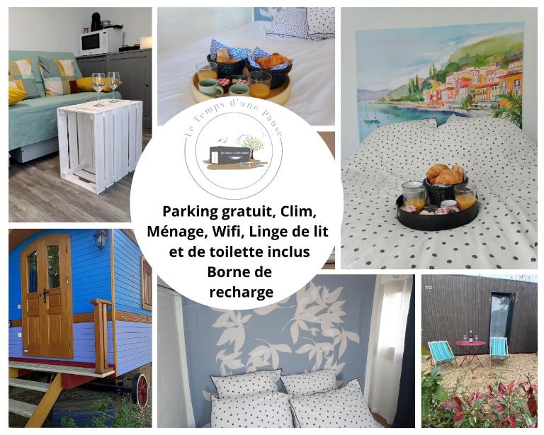 Logements mitoyens "Le Temps d une Pause" jusqu'à 6 personnes en face du Beaujolais - Climatisation et Borne recharge véhicule électrique - B&B Montmerle-sur-Saône