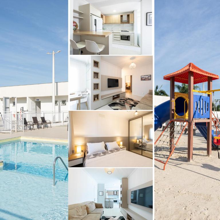 Apto a 500m da PRAIA com SACADA com CHURRASQUEIRA, WI-FI, PISCINA, PORTARIA 24h e vaga de GARAGEM - B&B Bugres
