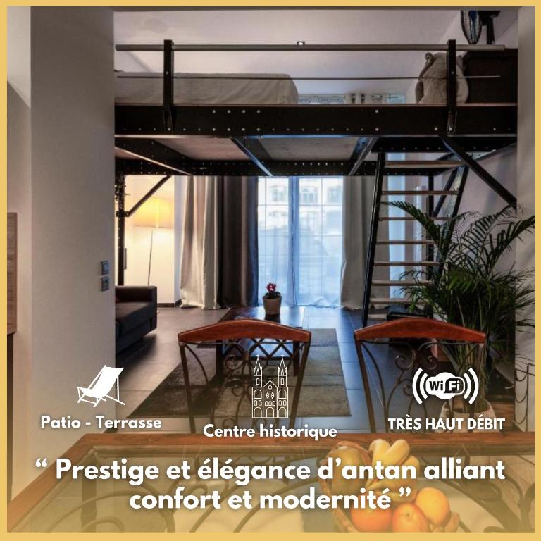 Manhattan Loft - centre - 5 mn à pied gare - parking privé - patio - B&B Troyes
