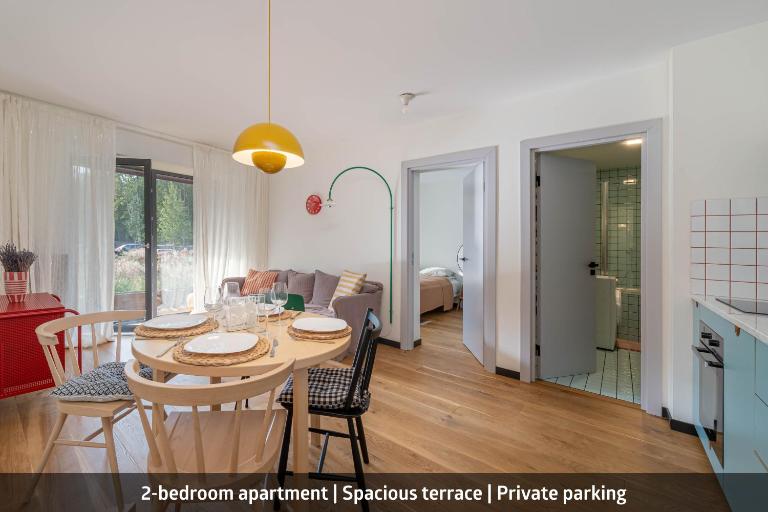 Stylish 2-Bedroom With Large Terrace, Near Forest Park & Beach, Child-Friendly Location - B&B Jūrmala