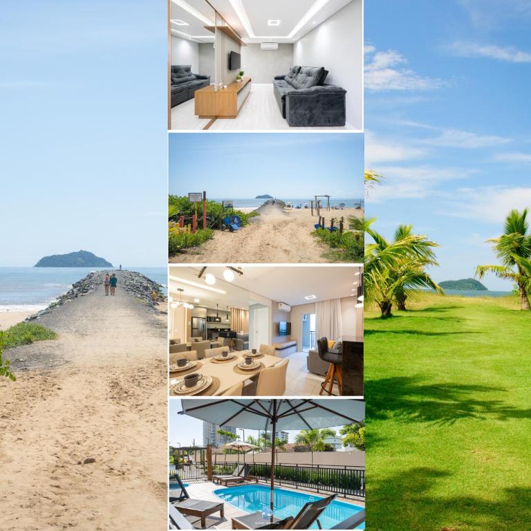 Apartamentos em Bal Piçarras 150 M DA PRAIA com SACADA, WI-FI, PISCINA, PORTARIA 24h, PLAYGROUND e vaga de GARAGEM - Chambres d'hôtes Bugres