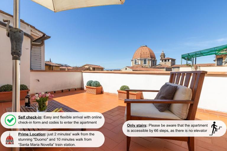 Damasco penthouse with terrace near the Duomo - B&B Florence