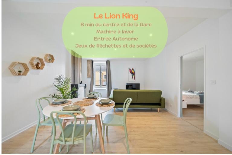 Lion King Appart 65 m2 tout inclus, rénové, Calme, parking facile - Ferienwohnung Chalon-sur-Saône