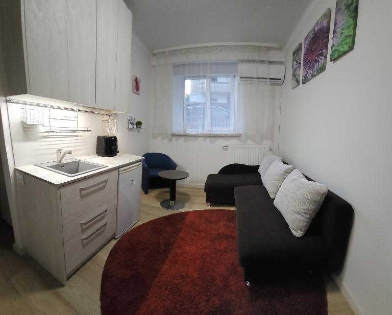 Kauno apartamentai 1 bed room big bed - B&B Kaunas