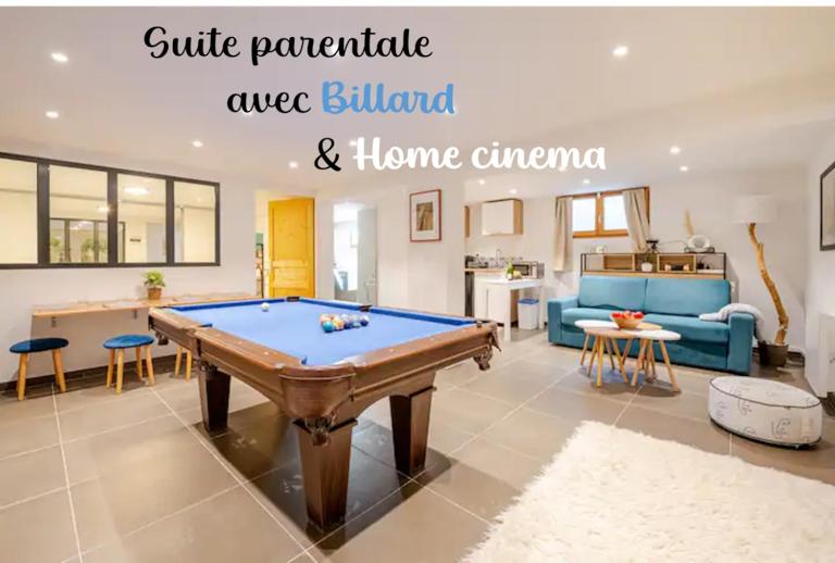 Logement avec billard, home cinéma et terrasse privatisés - B&B Neuvecelle