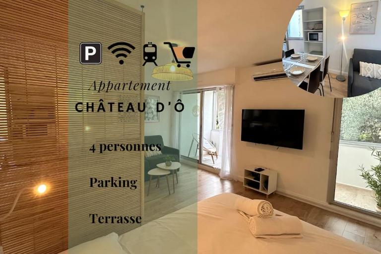 041 - Studio Le château d'ô, Appart 4pers, parking, proche faculté de médecine - B&B Montpellier