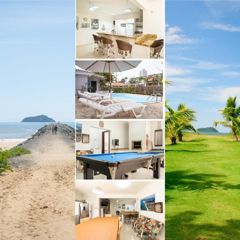 Casa Completa com Piscina Churrasqueira Sinuca Wi-Fi e Garagem para 4 Carros a 350m da Praia Acomoda 12 Pessoas, 4 Quartos com Ar-Condicionado - Chambres d'hôtes Bugres