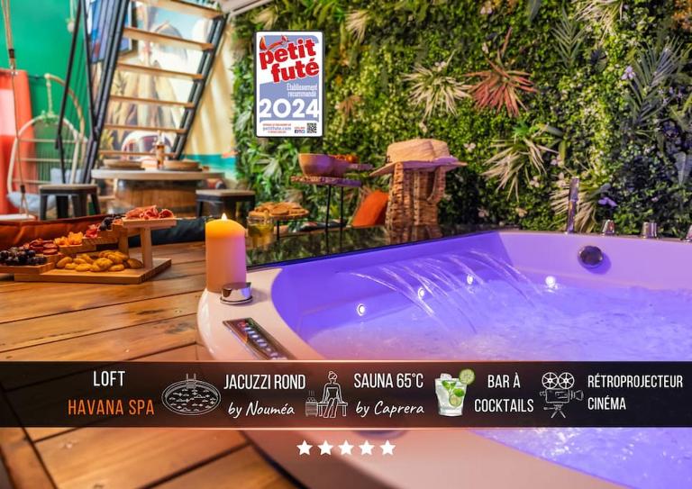 Loft "Havana Spa" Cuba Jacuzzi Sauna Bar à cocktails - Ferienwohnung Saint-Étienne