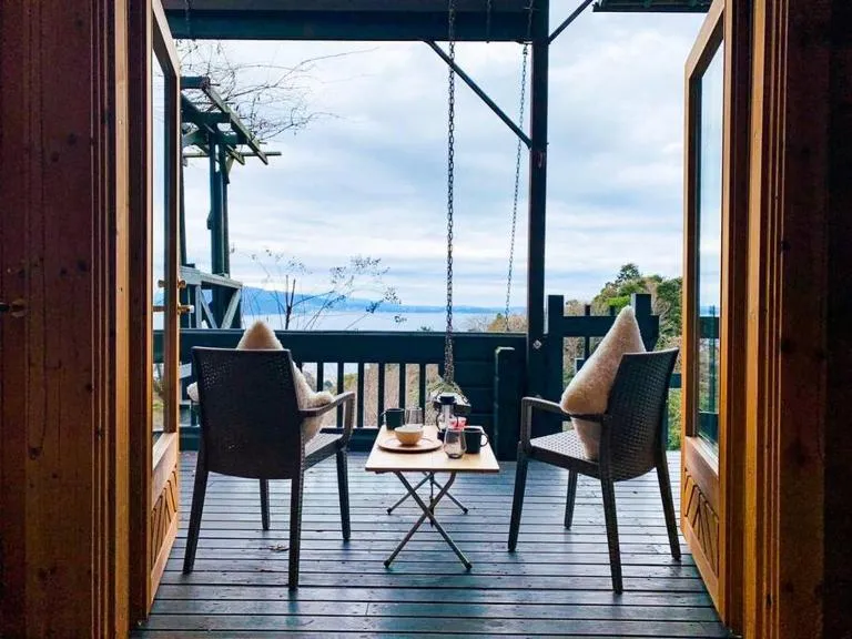 Atami Ocean View Log House with Hot spring - Chambres d'hôtes Nakano